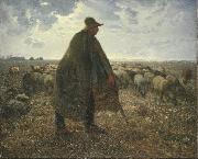 jean-francois millet Shepherd Tending His Flock oil painting reproduction